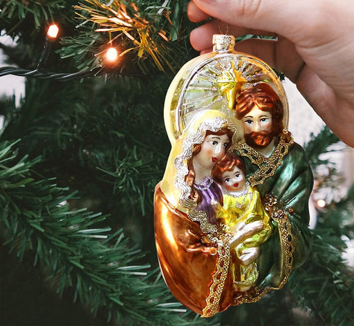 Christmas Ornament Nativity Glass Hanging Decoration for Tree, Bulk Wholesale Set