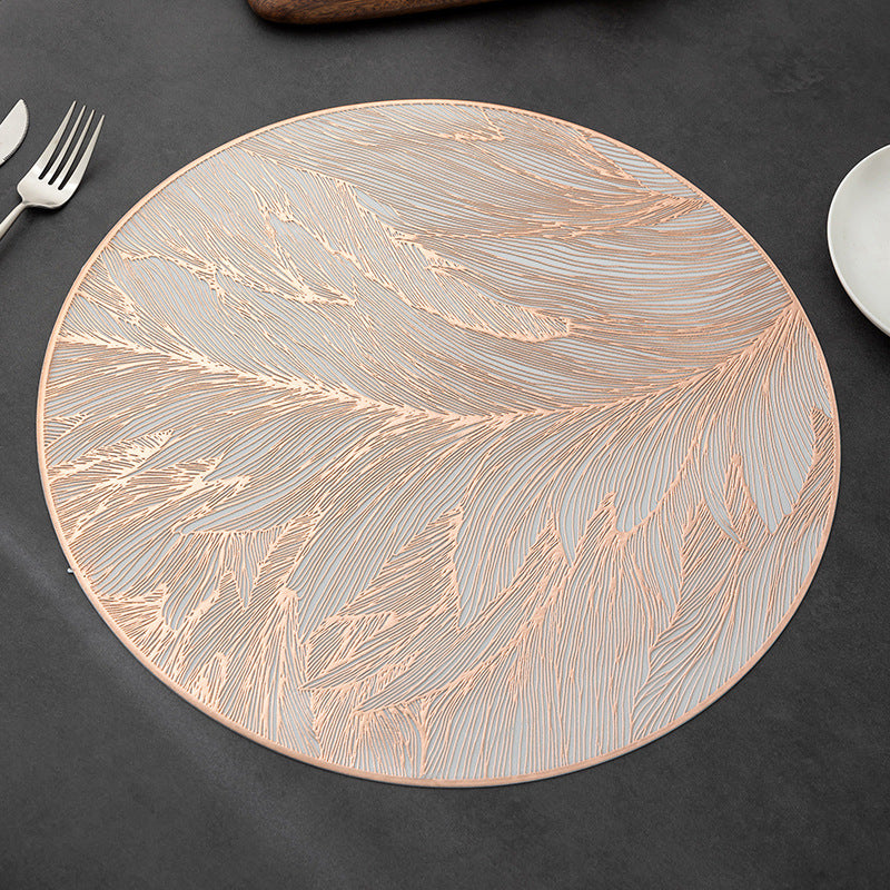 10 PCS PVC Hollow-out Gold Foil Placemats - Waterproof Oil - Proof & Heat - Insulation for Dining Table