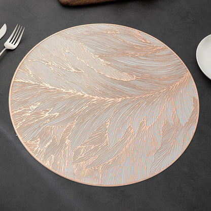 10 PCS PVC Hollow-out Gold Foil Placemats - Waterproof Oil - Proof & Heat - Insulation for Dining Table
