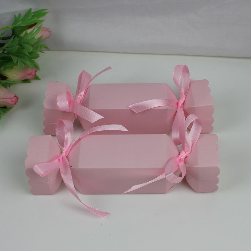 Bulk 100 Pcs Candy Shaped Gifts Boxes with Ribbon for Wedding Party Wrap Bag Wholesale