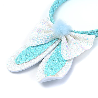 Kids Easter Bunny Ears Headband - Cartoon Bow Glitter Pom-pom Hair Hoop