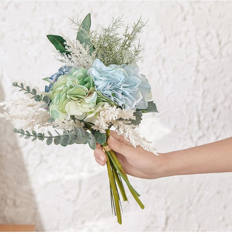Artificial Hydrangea Flowers Bouquet 12 Inch Mixed Color Silk Bulk Arrangement 10 Pcs