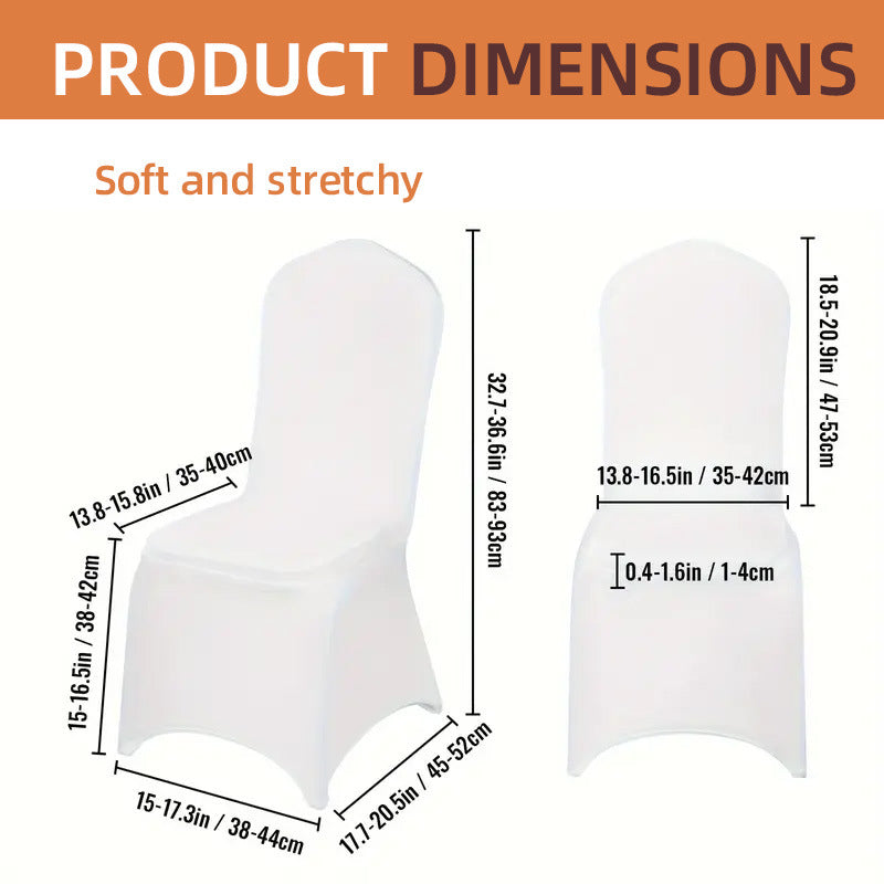 Bulk 30PCS Premium Spandex Chair Covers 4 Way Stretch Elastic Protectors for Wedding Receptions Banquet Halls & Party Events Wrinkle Free Waterproof Fabric with Anti-Slip Band Fits Most Folding Chairs Wholesale