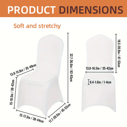 Bulk 30PCS Premium Spandex Chair Covers 4 Way Stretch Elastic Protectors for Wedding Receptions Banquet Halls & Party Events Wrinkle Free Waterproof Fabric with Anti-Slip Band Fits Most Folding Chairs Wholesale