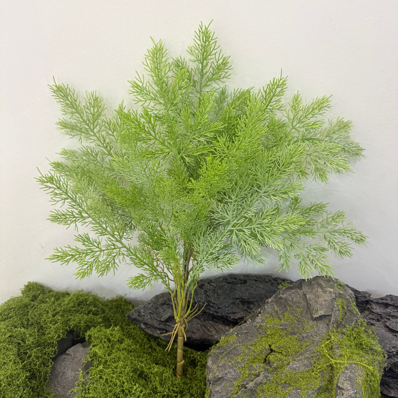 Artificial Asparagus Fern Bush, Plastic Pine Needle Grass Greenery, Faux Plant for Home, Office & Display