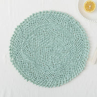 Handmade Paper Round Placemats 2-Pack 15-Inchs Heat-Resistant Mats for Plates/Mugs/Home Decoration