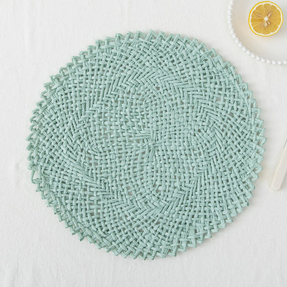 Handmade Paper Round Placemats 2-Pack 15-Inchs Heat-Resistant Mats for Plates/Mugs/Home Decoration