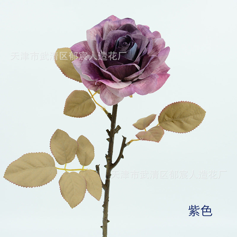Artificial Rose Bouquet, Set of 3 Stems with Large 4.5" Silk-Like Blooms, 19" Long for Weddings, Home & Office Decor