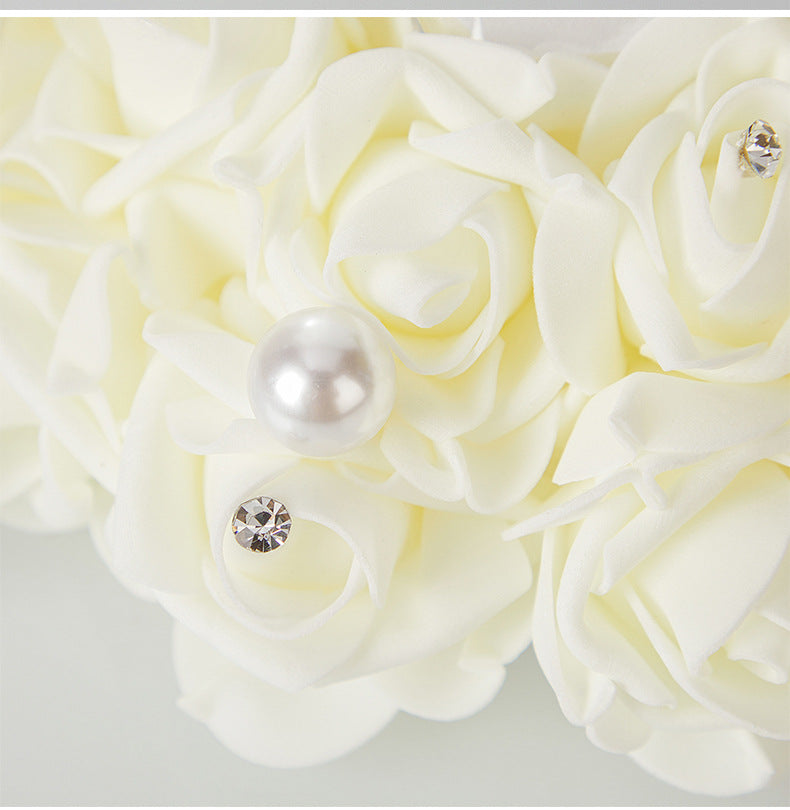 Bulk Double Sided Wedding Ring Pillow with Rose Shockproof Design for Destination Weddings & Vow Renewals Bridal Keepsake Organizer Box Wholesale