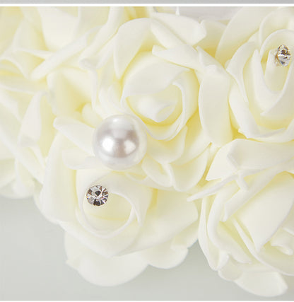 Bulk Double Sided Wedding Ring Pillow with Rose Shockproof Design for Destination Weddings & Vow Renewals Bridal Keepsake Organizer Box Wholesale