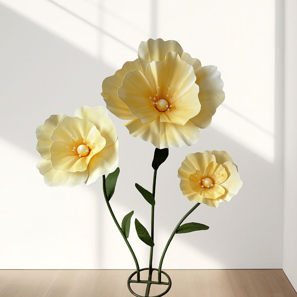 Wedding Aisle Decor Artificial Poppy Flowers - 12 Colors 3 Sizes (15.75"-23.62") for Runway/Window Display