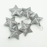6 Pcs Five-Pointed Star Christmas Ornaments Hanging Decorations for Xmas Trees Bulk Set