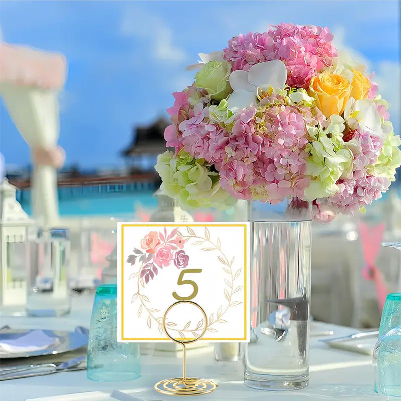 Bulk 24Pcs Gold Table Number Holders Metal Wedding Centerpiece with Secure Clip for Reception Birthday Party Decor Wholesale