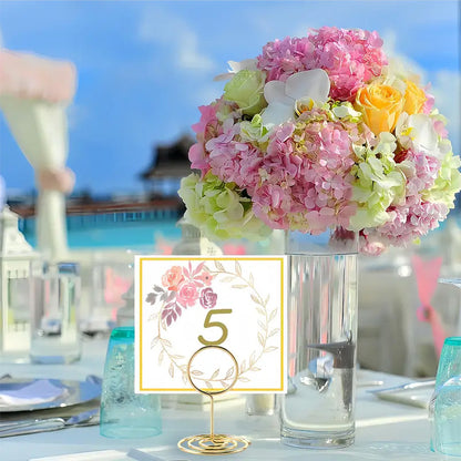 Bulk 24Pcs Gold Table Number Holders Metal Wedding Centerpiece with Secure Clip for Reception Birthday Party Decor Wholesale