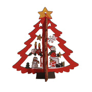 3D Wooden Christmas Tree Ornaments Hanging Decorations Bulk Pack