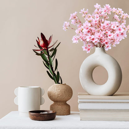 Wedding Floral Backdrop Decor Premium 6 Pcs Artificial Cherry Blossom Branches Silk UV Resistant for Venue Styling