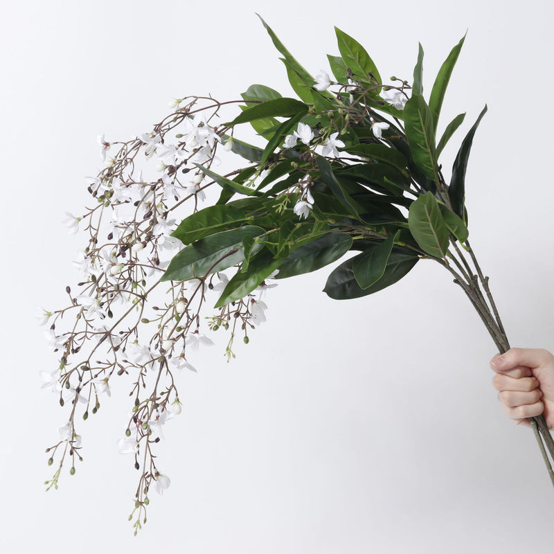 Artificial Jasmine Bush, Trailing Branches with Detailed Leaves, Faux Flowers for Vase Arrangements, Weddings, Hotels and Window Displays