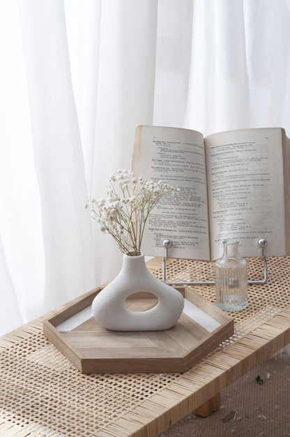 Bulk Nordic Donut Vase Handmade Ceramic Hollow Vases for Olive Branches & Table Centerpieces Minimalist Modern Home Decor for Wedding Shelf Office Console Entryway Sculptural Neutral Décor Wholesale