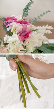 Artificial Hydrangea Flowers Bouquet 12 Inch Mixed Color Silk Bulk Arrangement 10 Pcs