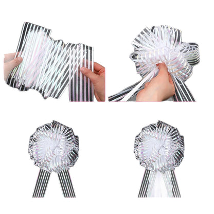 Church Wedding Aisle Chair Decor Kits (5-Pack) – 2m Tulle + White Ribbons per Set