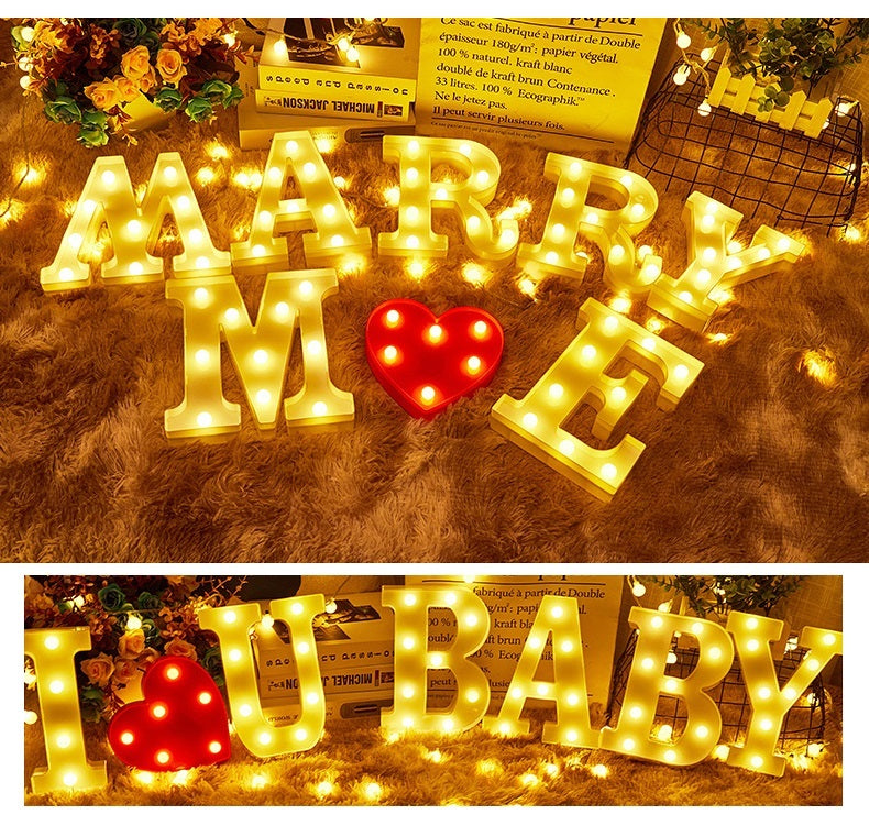 Bulk 8 Inch 3D Light Up Letters Set with LED for Valentine's Day Baby Shower Wedding Decoration Wholesale