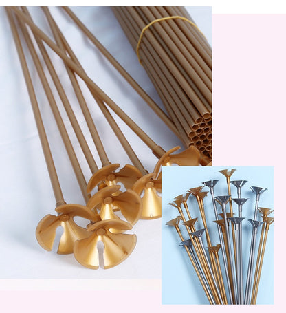 Bulk 100 Pcs 12.6 Inch Plastic Balloon Sticks for Birthday Party Anniversary Wedding Decoration Wholesale