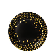 Bulk 50 Pcs Disposable Party Dinnerware Set with Golden Dot Paper Plate Paper Cup Napkin Tableware Set Wholesale