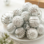 Bulk Set of 24 Golden, Silver, and Champagne Christmas Hanging Balls Ornaments for Tree Decor