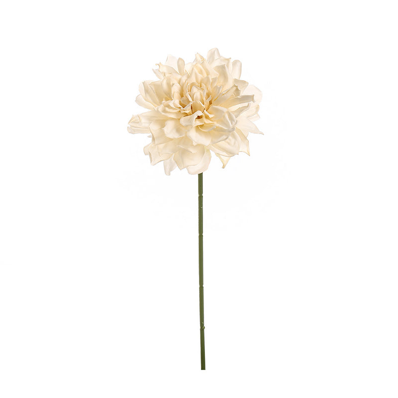 Artificial Dahlia Single Stem, 1 Bloom Faux Silk Flower with Scorched Edge Petals, for Wedding, Home & Window Display