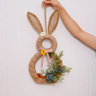 Easter Bunny Wreath - 1.73ft Burlap Rabbit Decor for Easter Christmas Home Party Hanging Decorations