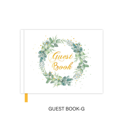 Minimalist Wedding Guest Book - Spiral Bound with Gold Foil 120 Pages