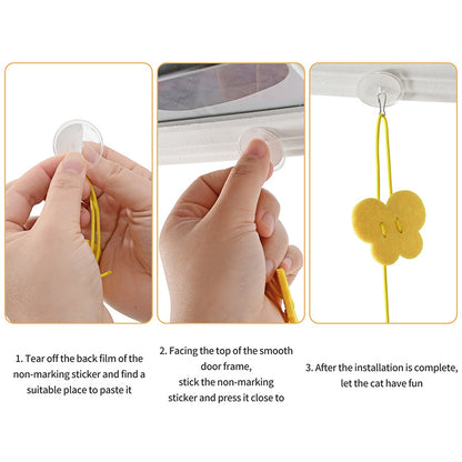 Premium Interactive Cat Feather Toys 2 Pack Retractable Teaser Bells for Indoor Play Mental Stimulation All Cats