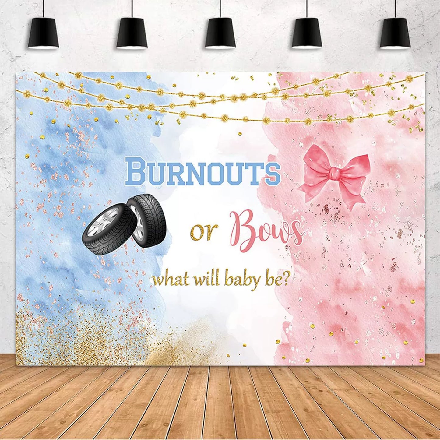 Gender Reveal Backdrop - Birthday & Party Decoration Banner - Photo Background for Celebrations