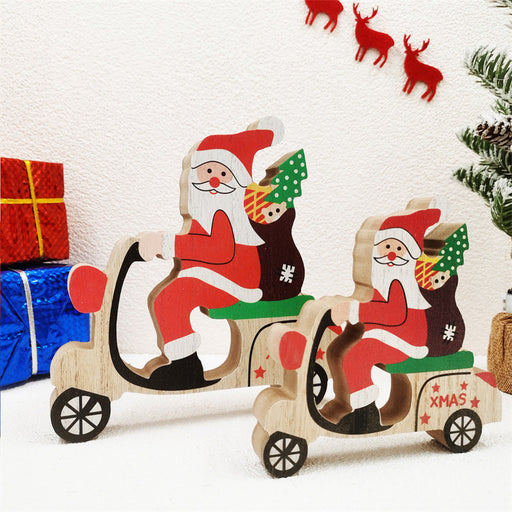 Christmas Ornaments Santa Riding Bicycle with Gifts Accessories Bulk Set