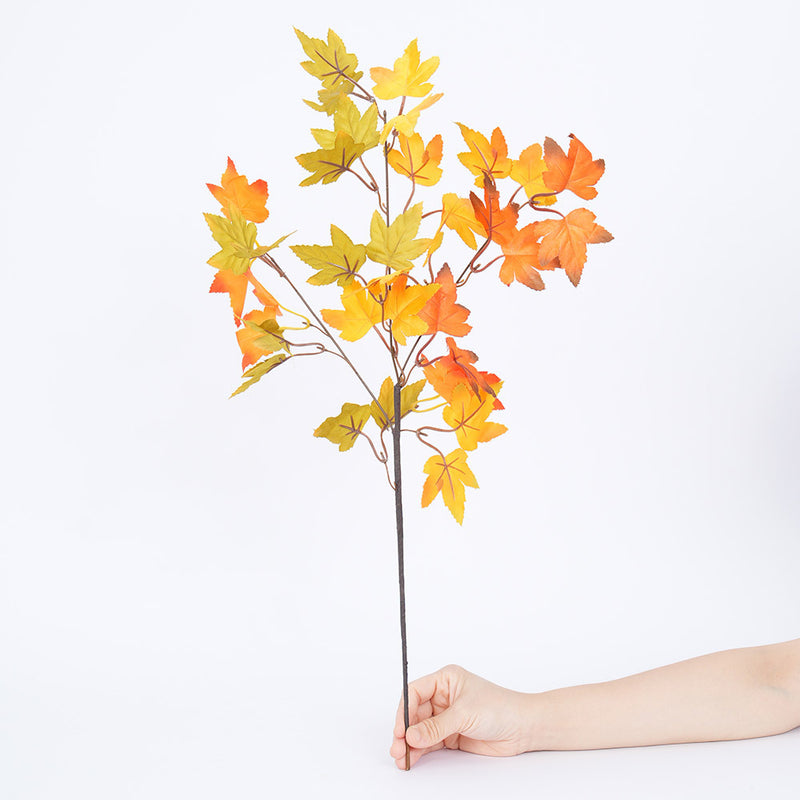 Artificial Maple Leaf Bush, 23" Height, Silk-Like Fabric, Perfect for Home, Office, and Event Decor