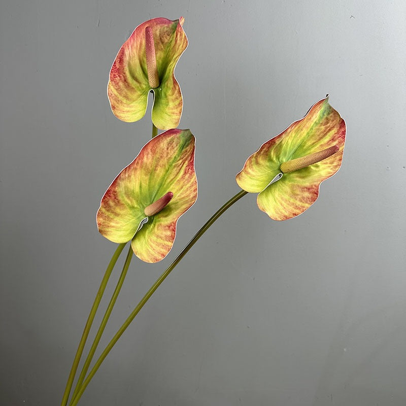 Single Stem Anthurium Artificial Flower, 28" Tall with 5" Bloom, Lifelike Red Flamingo Lily for Home & Event Decor
