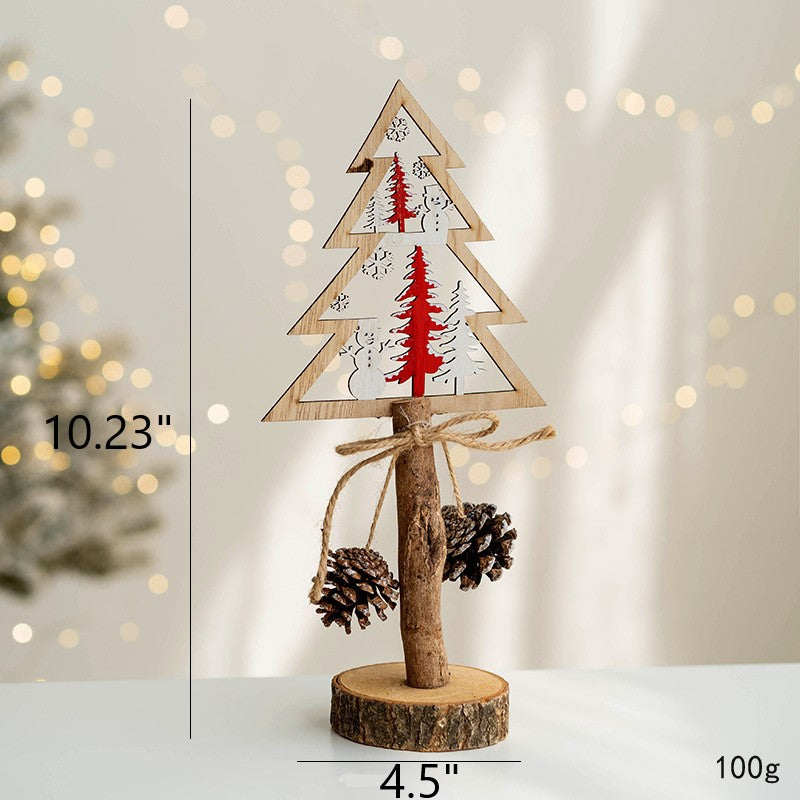 Christmas Tree Elk Tabletop Centerpiece Decorations Bulk Holiday Ornaments Set