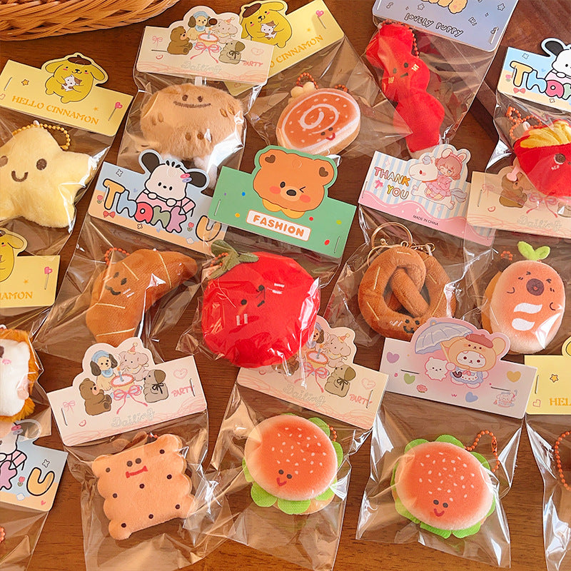 10-Pack Wedding Favor Plush Keychains - Cute Foodie Stuffed Animal Bag Charms