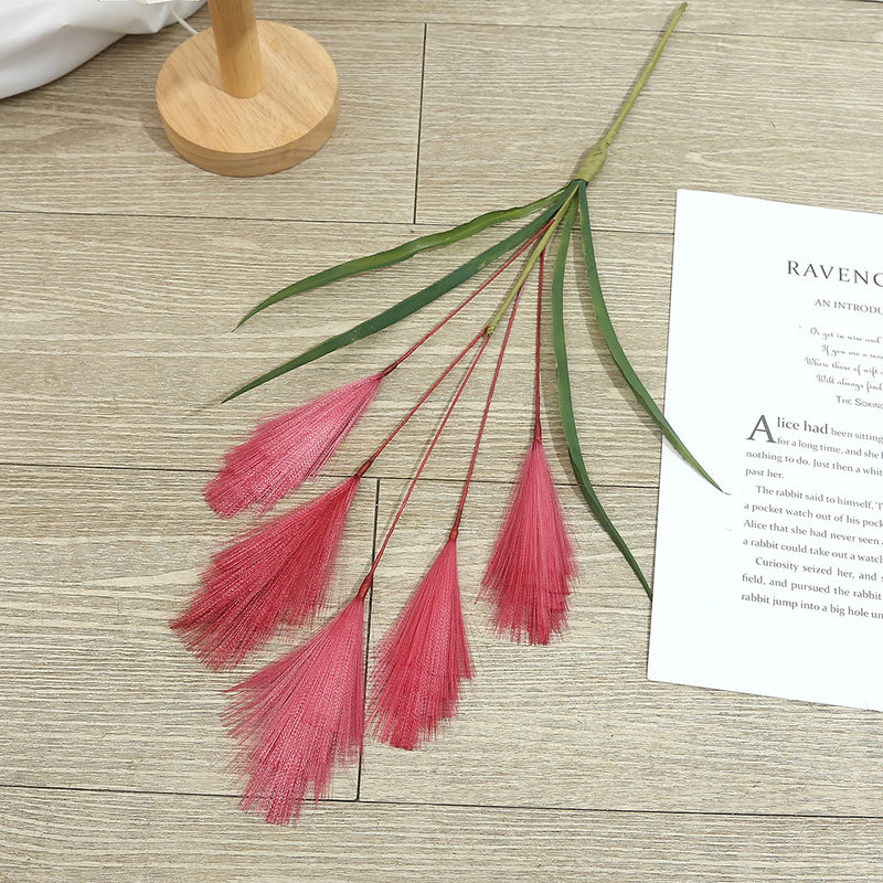 20" Artificial Pampas Grass Stem, Single Feather Reed Stem for Wedding Centerpieces & Home Decor, Realistic Faux Silk Pampas