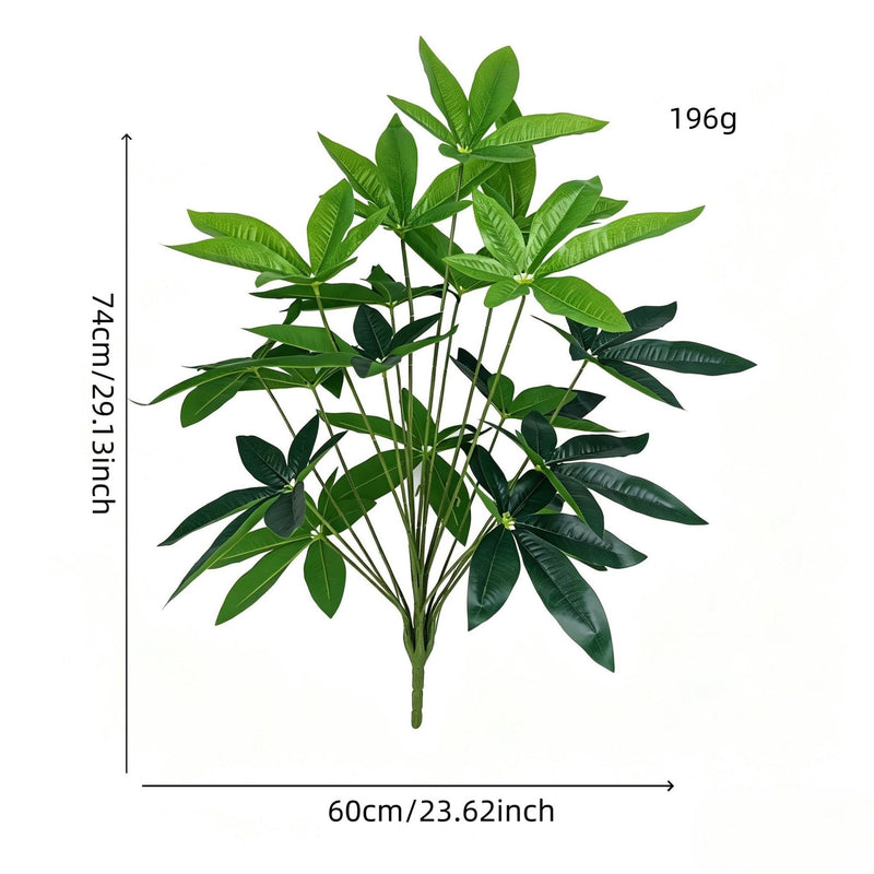 Artificial Lucky Leaf Bush with 18 Blooms, 29-Inch Tall, PE/PVC Material, Ideal for Indoor Décor, Weddings, and Events