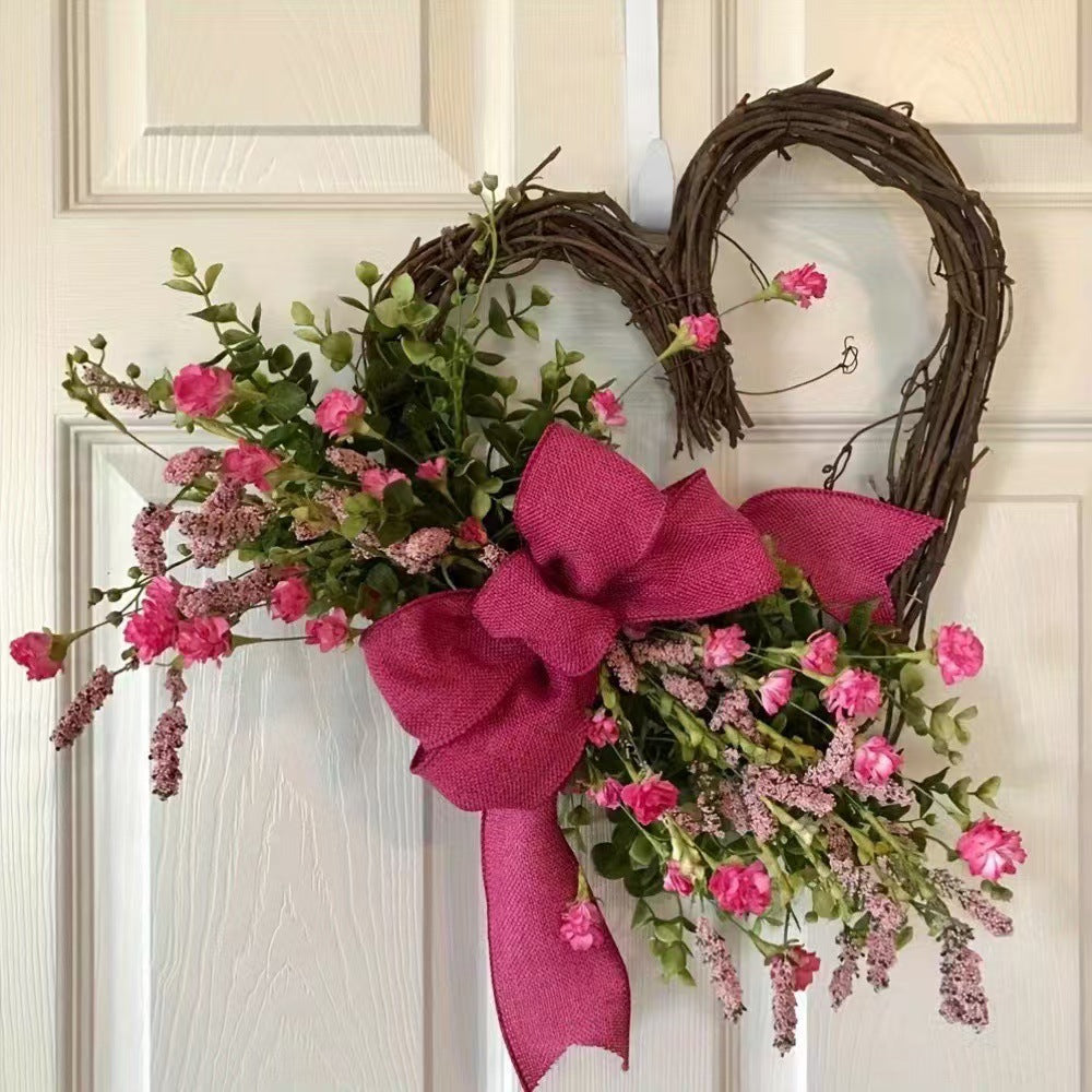 18 Inch Heart Wreath - Valentine’s Day & Mother’s Day Front Door Decor | Home Hanging Accent