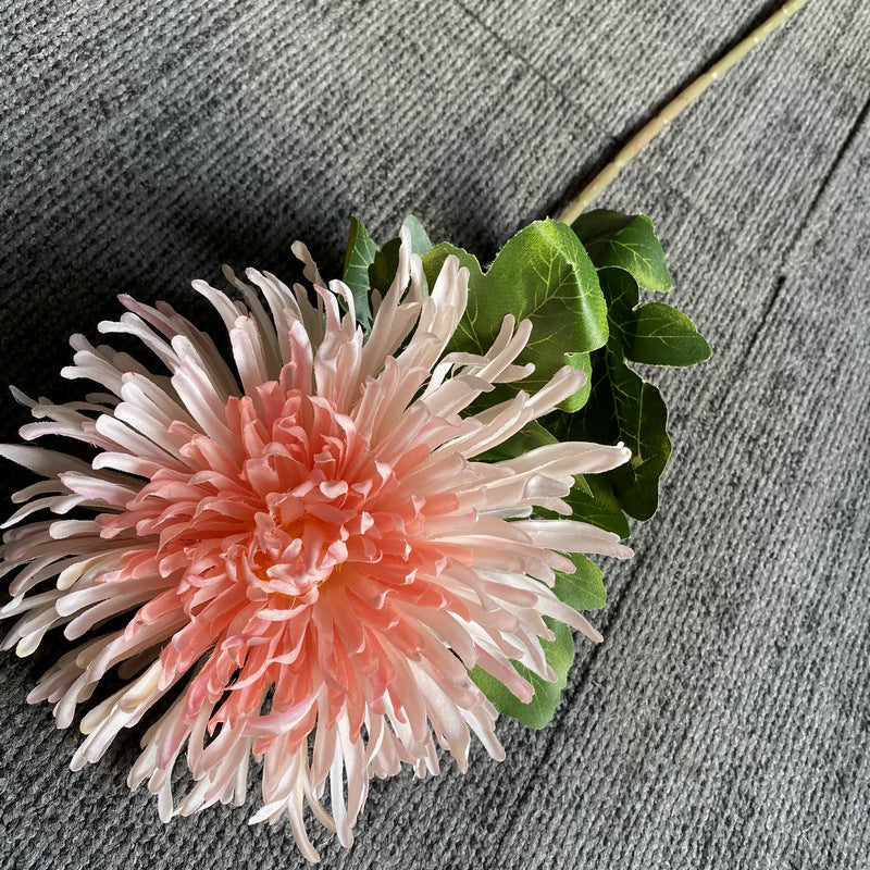 Single Stem Artificial Chrysanthemum, 29" Realistic Silk-Like Fabric Flower for Weddings & Home Decor, Dragon Claw Mum