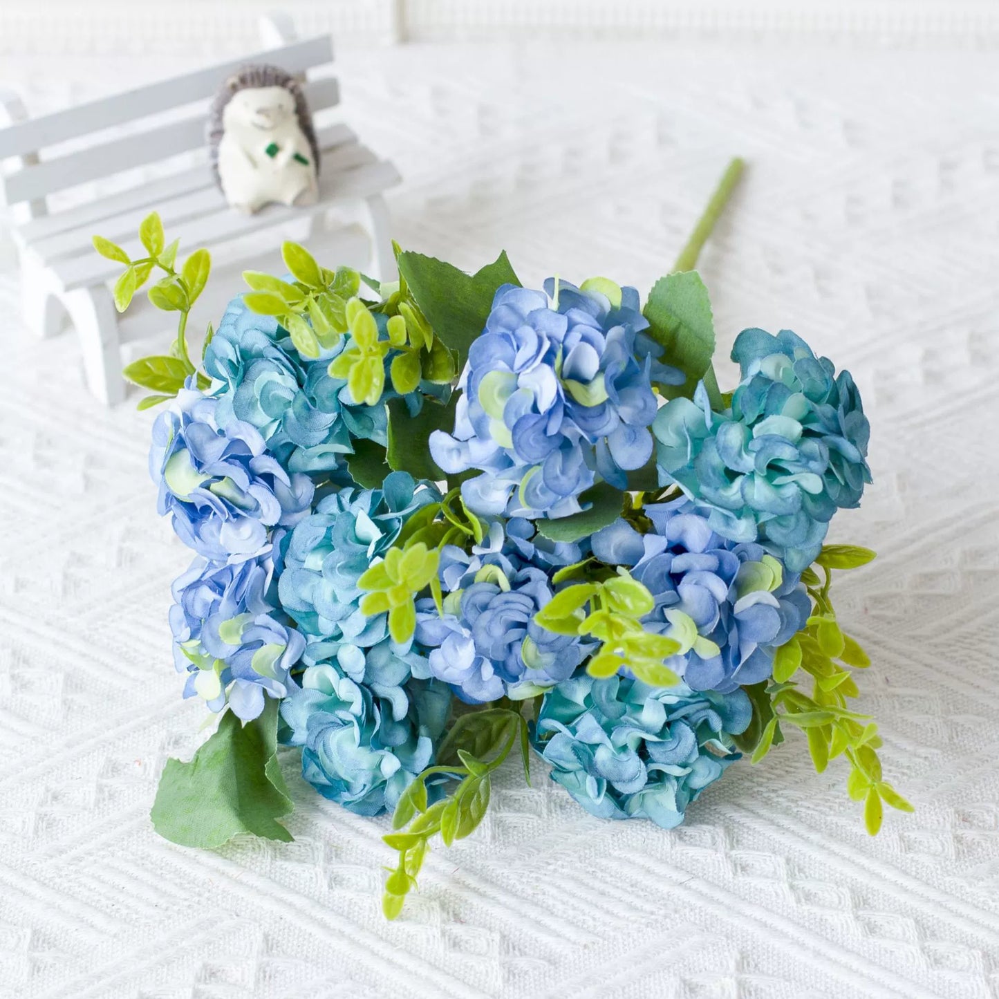 Bulk 5 Pcs Hydrangea Bridal Bouquets Silk Permanent Flower Flexible Stems for Weddings Bridesmaids Reception Centerpieces Wholesale