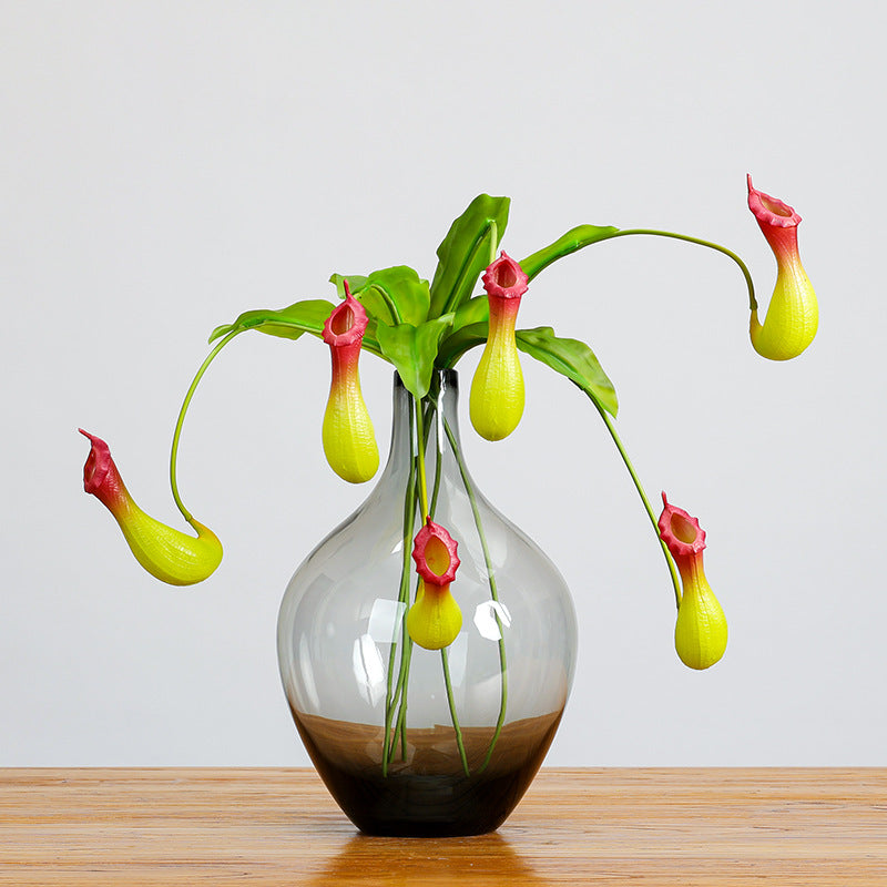 Artificial Trailing Pitcher Plant Vine, 30" Long, Realistic Plastic Green, Orange, or Purple, for Home Decor, Weddings, and Events