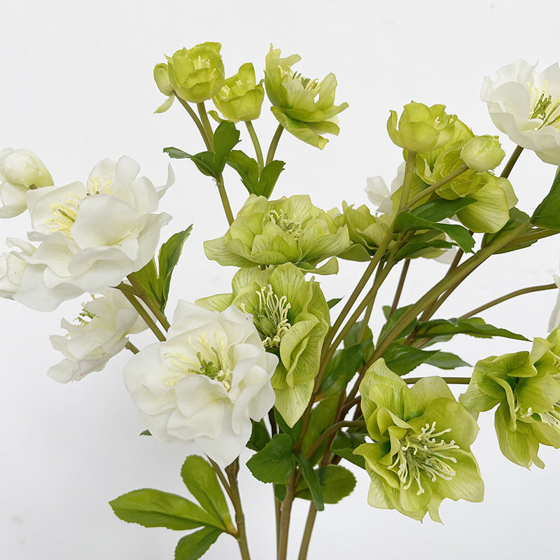23 Inch Artificial Silk Helleborus Spray Branches 10 Pcs Bulk Wholesale