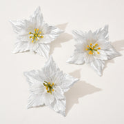 50 Pcs Artificial Poinsettia Christmas Flowers for Tree Ornaments Bulk Pack