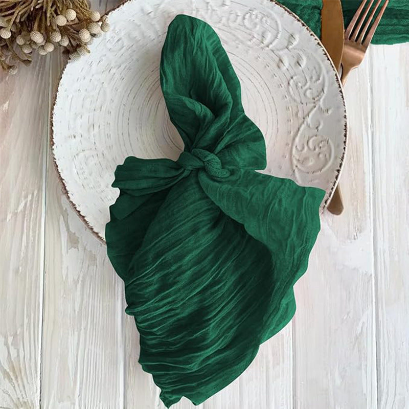 Bali Gauze Ruffled Napkins - Rustic Bohemian Style for Wedding Party Dinner Table Decor