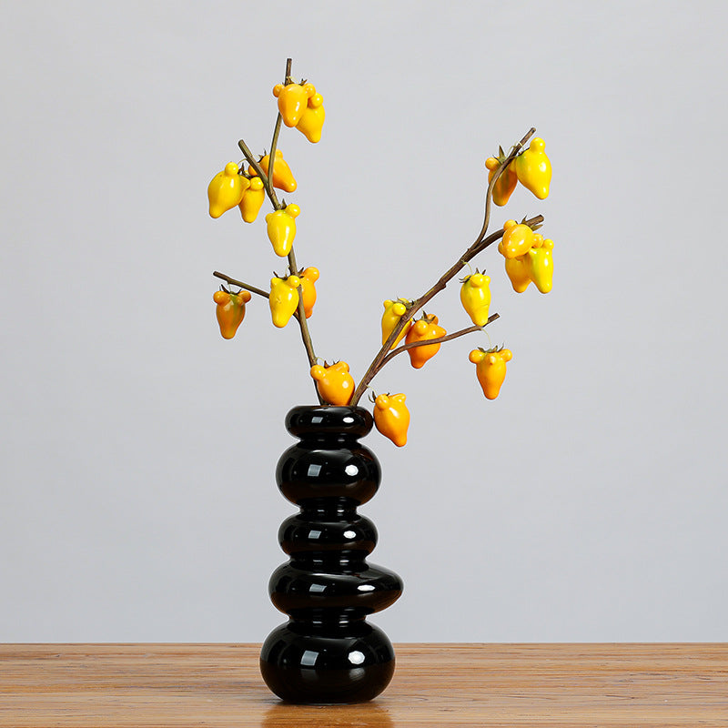 Single Stem Artificial Goldfruit Branch with 10 Blooms, 26" Long, Foam Material, Perfect for Home Decor, Weddings, and Events