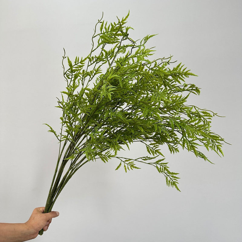Artificial Persian Fern Bush, Soft Rubber Faux Greenery for Indoor & Outdoor Use, Home, Wedding & Window Display