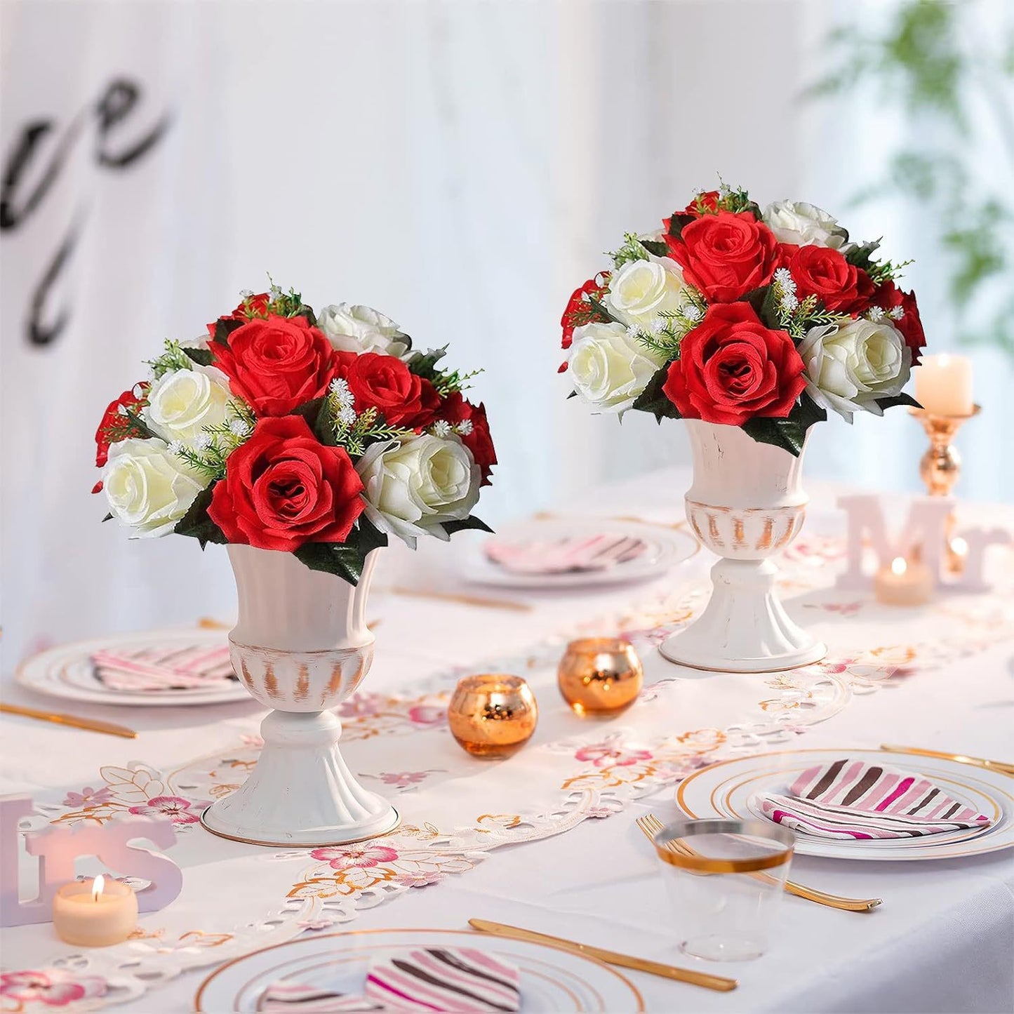 Premium 10 Pcs Kissing Balls Wedding Decor Artificial Rose Centerpieces Reception Arch Table Floral Arrangements All Season